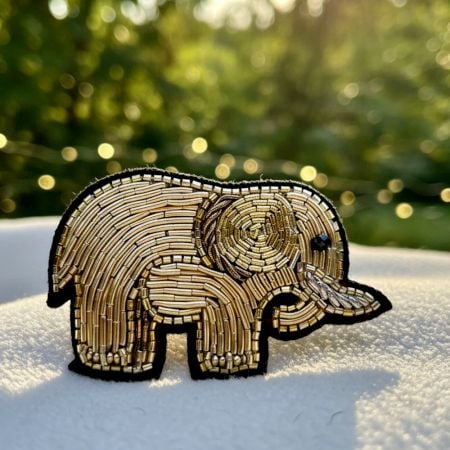 Handmade Jewelry Unisex Golden Elephant Brooch